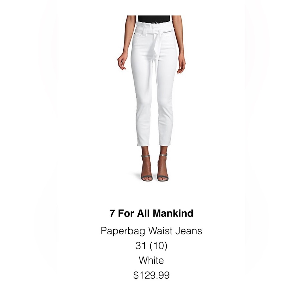 7 For All Man Kind Paperbag Waist Jeans (Size 10)